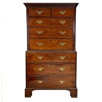 A George III mahogany chest on chest.