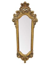 A wood carved gilt mirror.