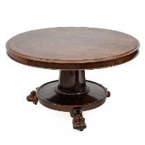 A William IV mahogany circular tip-top dining table.