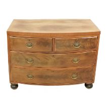 A 19th century mahogany bow front chest of drawers.