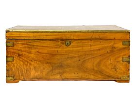 A Victorian brass bound camphor wood chest.