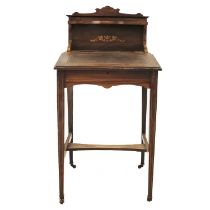 A late Victorian rosewood and inlaid slope top writing desk.