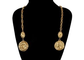 A Chanel 24ct gold-plated lariat, circa 1980's.