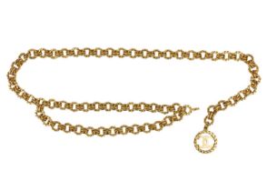 A Chanel 24ct gold-plated chain belt, circa 1986.