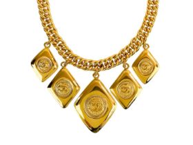 A Chanel 24ct gold-plated five CC medallion choker necklace, circa 1990/91.