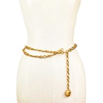 A Chanel 24ct gold-plated chain belt with CC medallion.