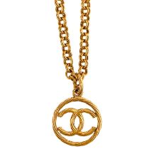 A Chanel 24ct gold-plated CC medallion pendant necklace, circa 1993.