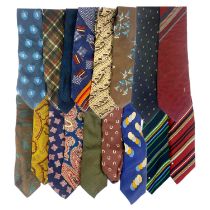 A collection of seventeen designer silk ties.