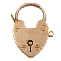 A 15ct rose gold padlock clasp.