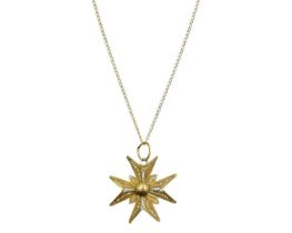 An 18ct filigree Maltese cross pendant necklace.