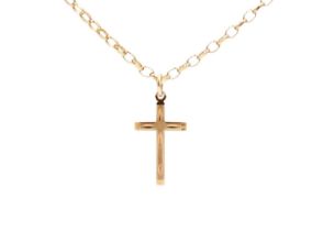 A 9ct cross pendant necklace.