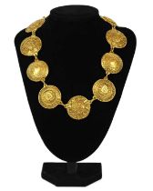 A Chanel 24ct gold-plated medallion necklace, circa 1990-91.