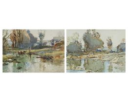 Samuel John LAMORNA BIRCH (1869 – 1955) Clapper Mill, Lamorna (Two works)