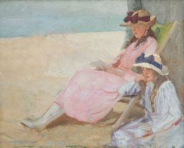 Charles Walter SIMPSON (1885-1971) Resting – on the Beach at St Ives, 1919