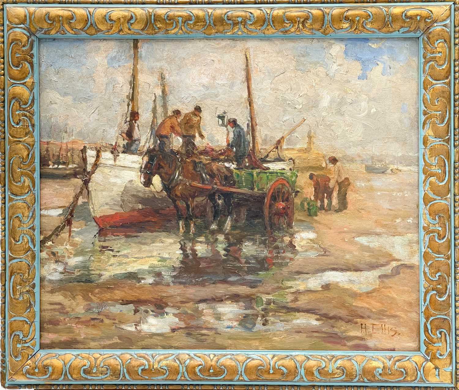 Hiram Abiff ELLIS (1866 - 1929) Taking the Nets Aboard, St Ives - Image 2 of 4