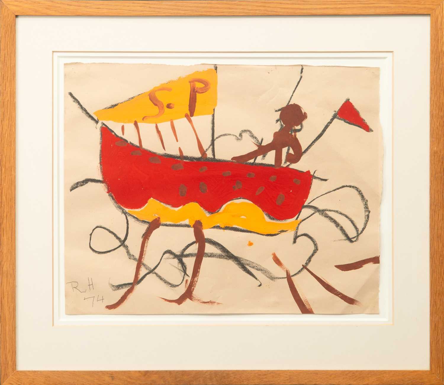 Roger HILTON (1911-1975) Boat with Man and Flag, 1974 - Image 2 of 5