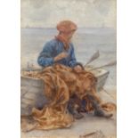 Henry Scott TUKE (1858-1929) Mending the Lug (Sail), 1920
