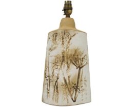 A Tremaen pottery table lamp