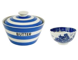 A T.G. Green Cornishware circular lidded butter dish.