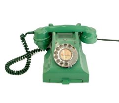 A GPO 332L green telephone.with drawer.