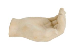 A Troika biscuit pottery model of a hand, possibly Julian Greenwood Penny.