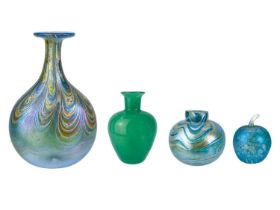 A small Norman Stuart Clarke art glass iridescent vase.