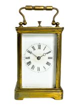 A French brass repeating carriage clock.