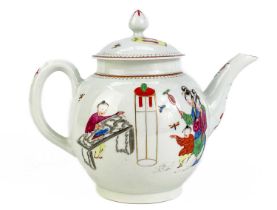 A Worcester porcelain globular teapot and cover.