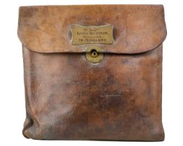 A late 19th century leather dispatch bag.