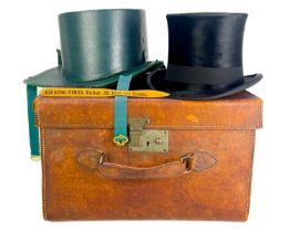 An early 20th century moleskin plush silk top hat by Lincoln Bennet & Co.