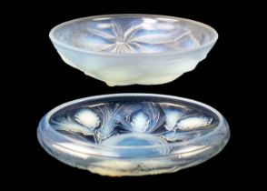 A French pressed glass opalescent bowl by G. Vallon