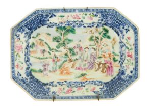 A Chinese export famille rose porcelain meat dish, Qianlong period, 18th century.
