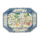 A Chinese export famille rose porcelain meat dish, Qianlong period, 18th century.