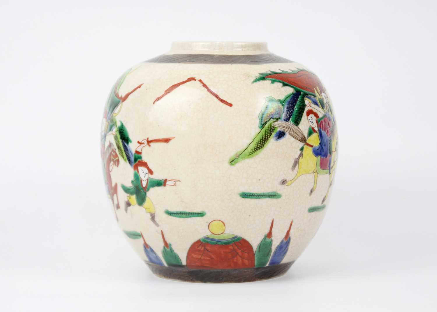 A Chinese famille verte crackle glaze ginger jar, circa 1900. - Image 9 of 22