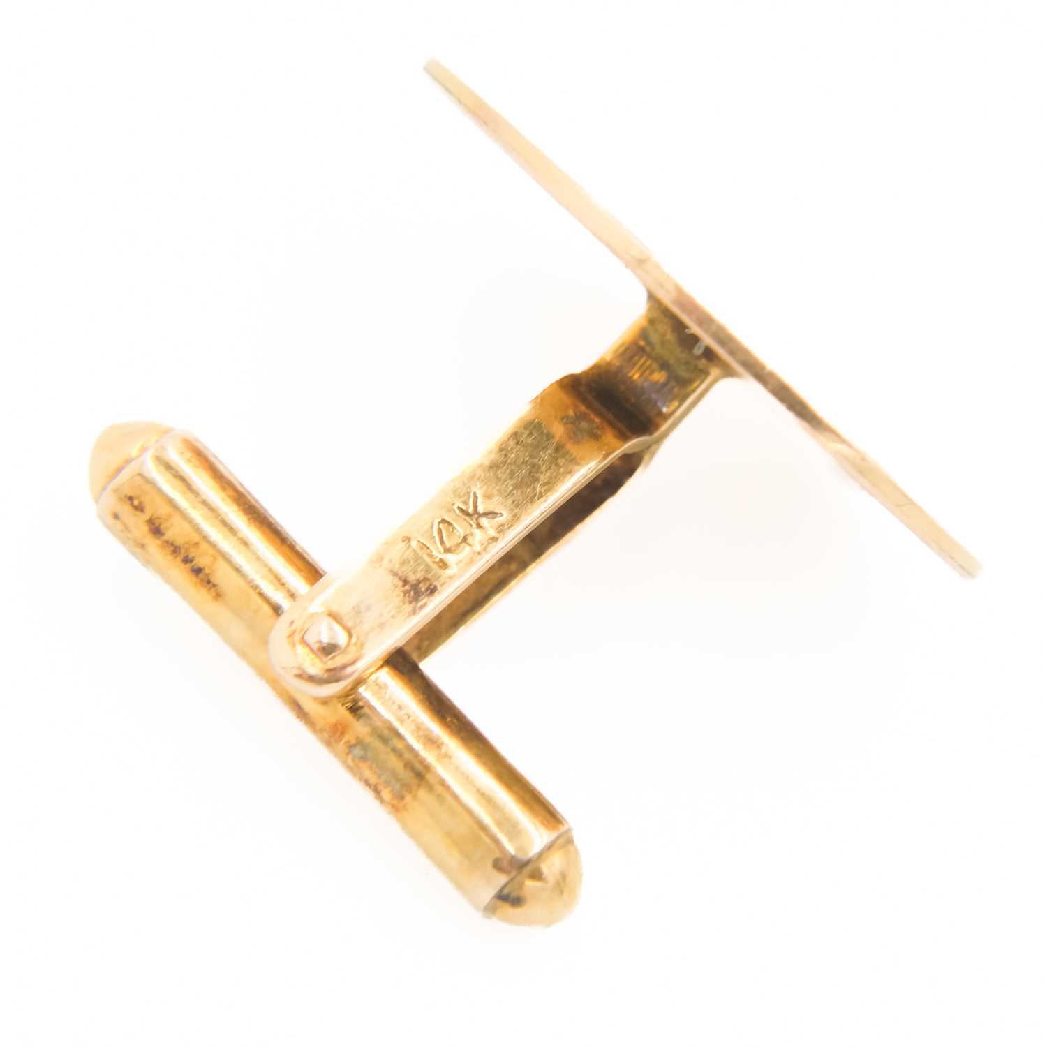 A pair of Chinese 14ct gold cufflinks. - Image 3 of 3