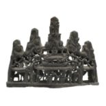 A Chinese bronze scholars brush stand, late Ming Dynasty, 17th century.