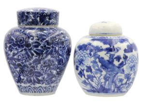 A Chinese blue and white porcelain ginger jar, 19th century.