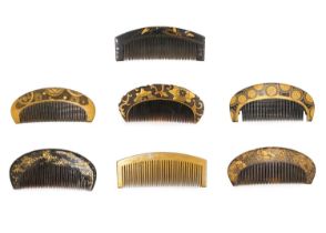 A Japanese gold makie decorated tortoiseshell comb, Edo period.