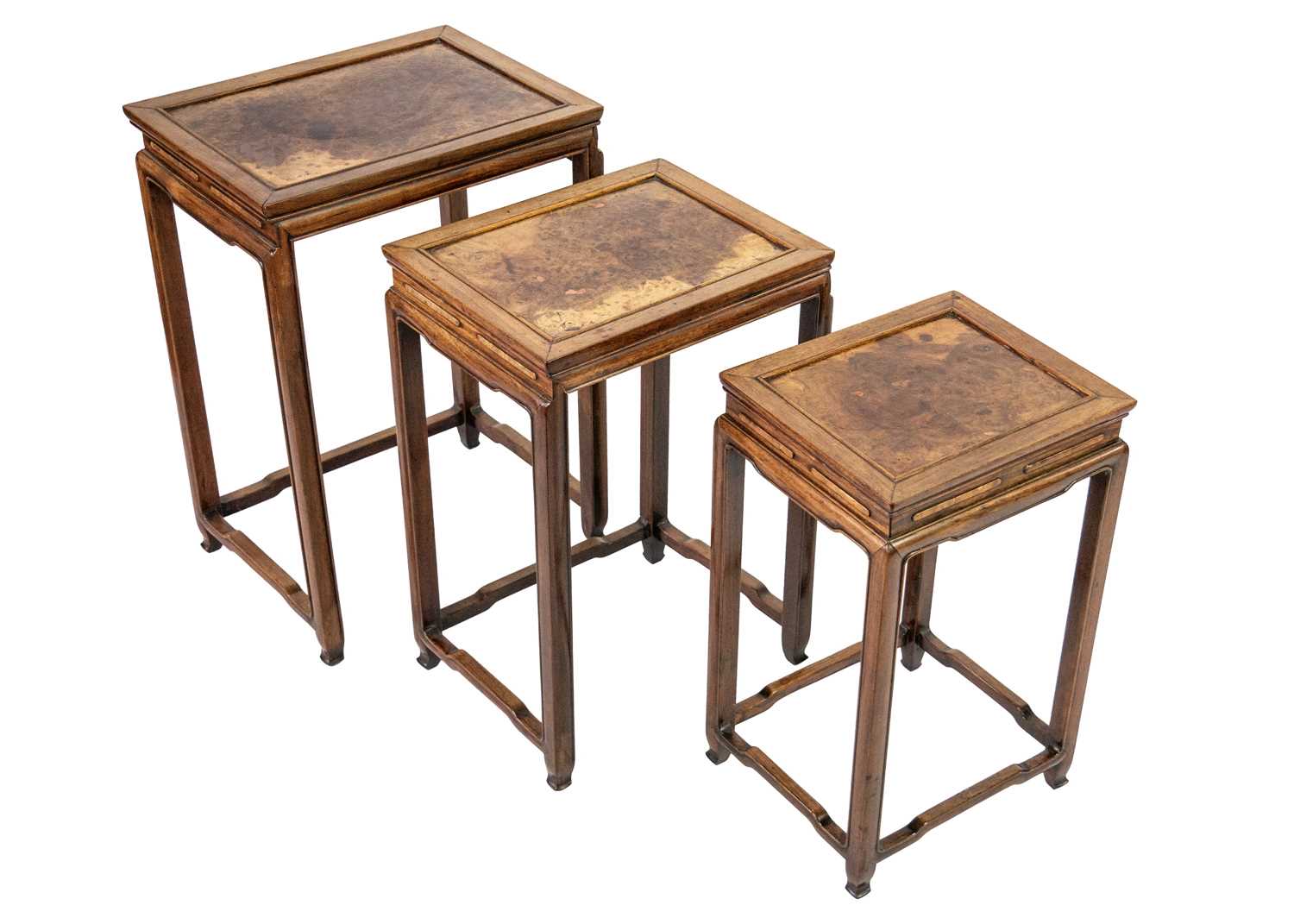 A Chinese hardwood quartetto of tables, early 20th century. - Image 5 of 6