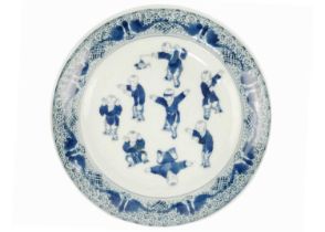 A Chinese blue and white porcelain plate, circa 1800.