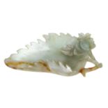 A Chinese carved jade dish, Qing Dynasty, 19th century.