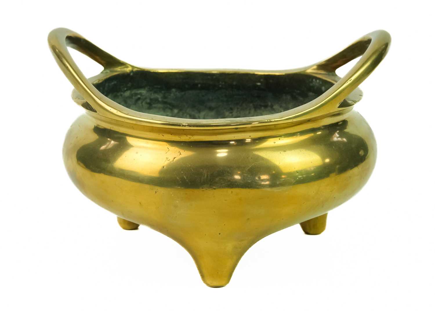 A Chinese polished bronze censer, 18th/19th century.