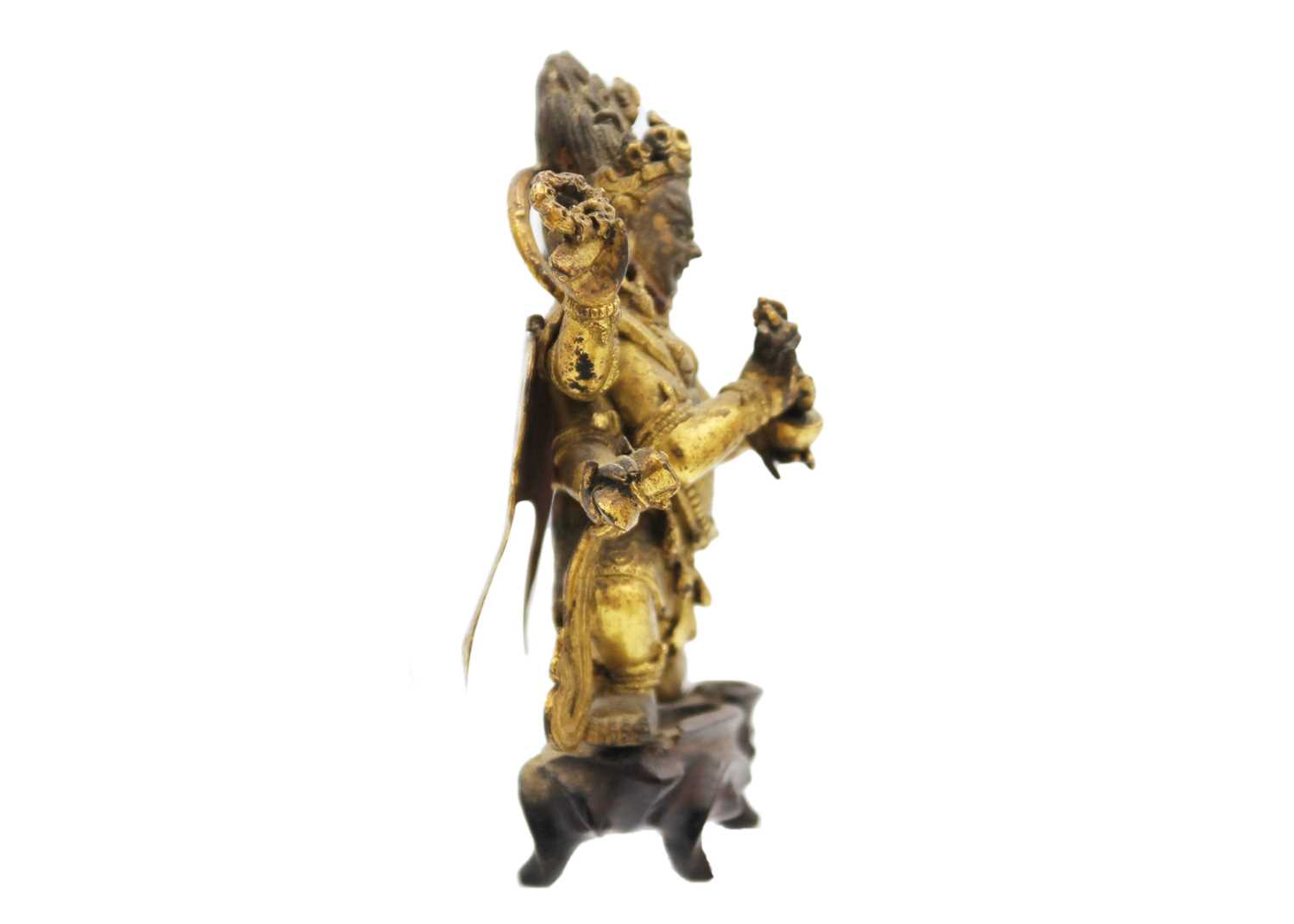 A Sino-Tibetan gilt bronze figure of Mahakala, 18th/19th century. - Image 4 of 22