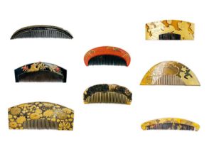 Eight Japanese combs, Edo period.