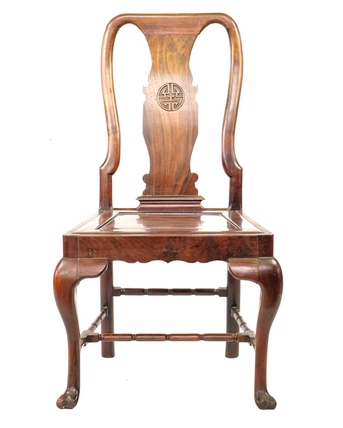 A set of four Chinese export dining chairs, late 19th century. - Image 6 of 9
