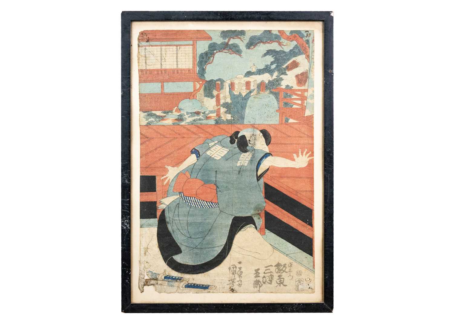 A Japanese woodblock print, Yotsuya, 19th century.