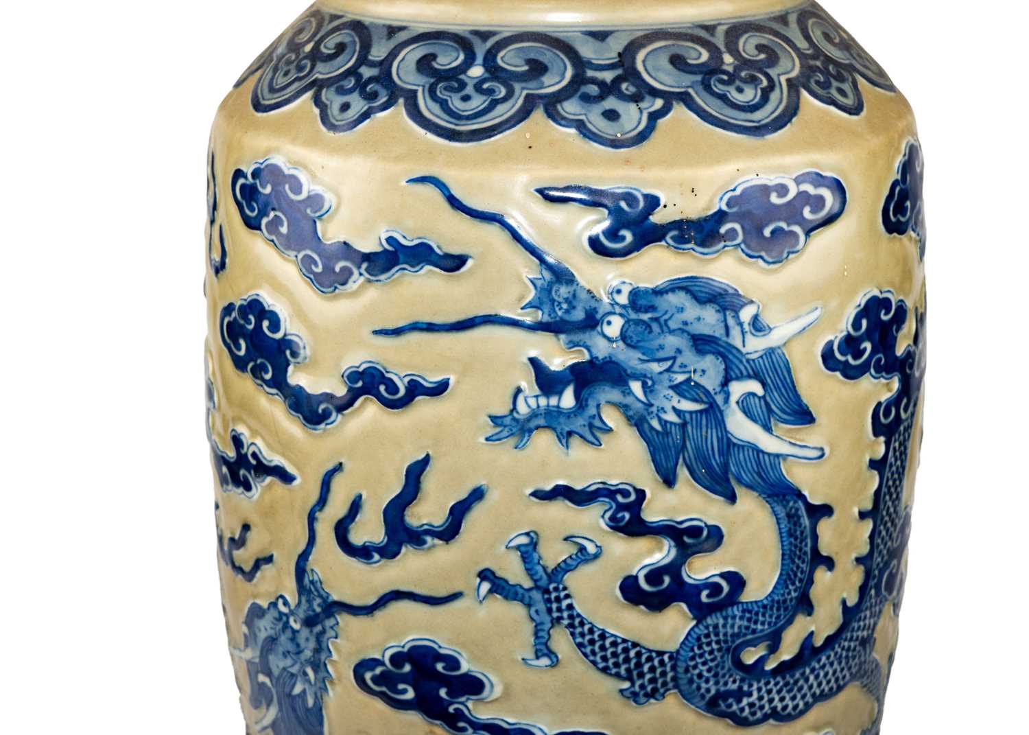 A large Chinese floor standing baluster 'dragon' vase, late 19th century. - Image 3 of 20