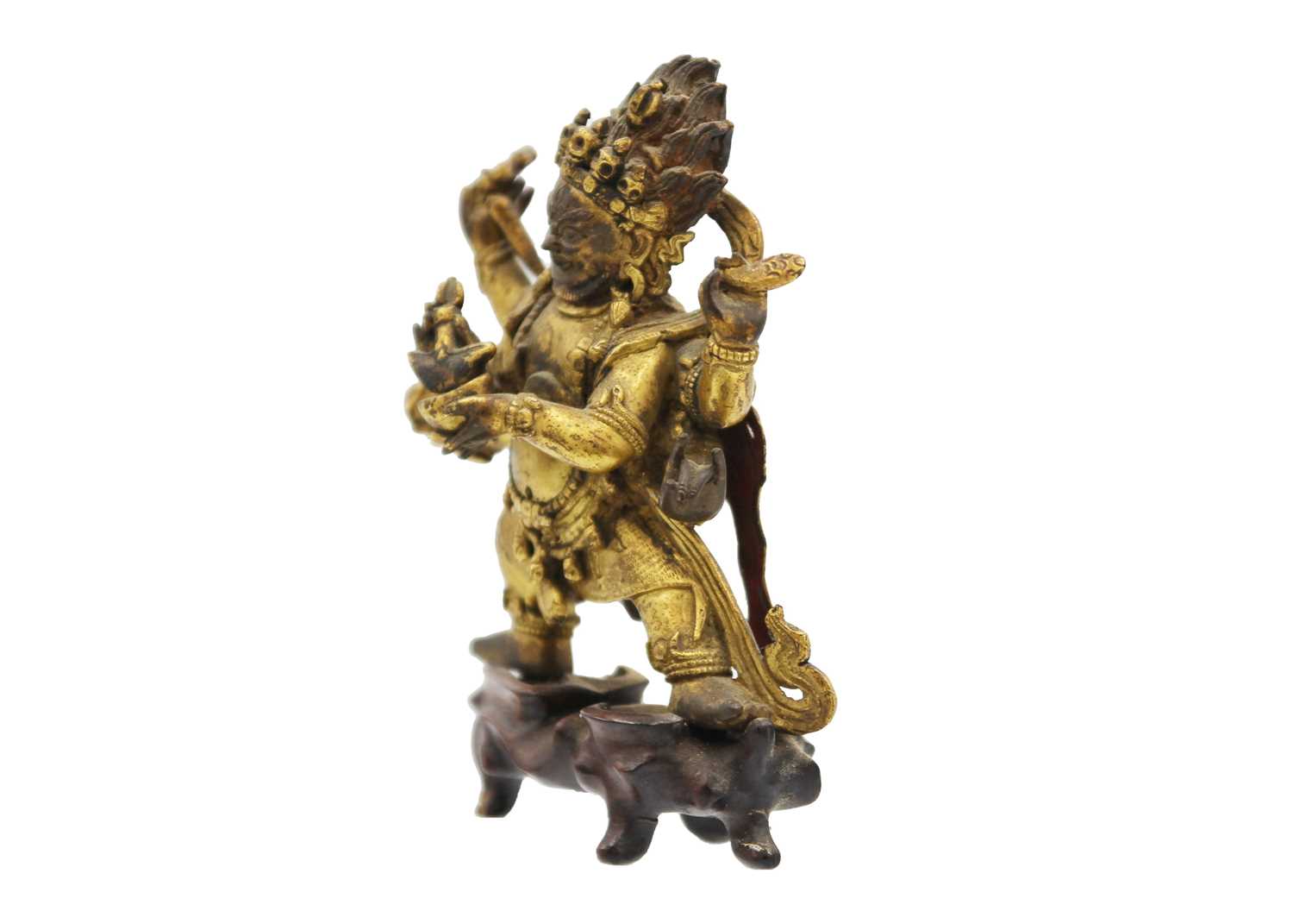 A Sino-Tibetan gilt bronze figure of Mahakala, 18th/19th century. - Image 2 of 22
