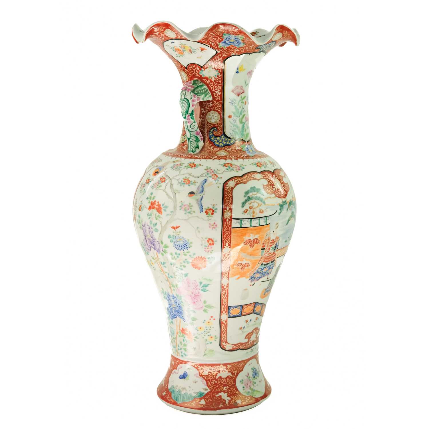 A large Japanese porcelain floor standing vase, Meiji period. - Image 3 of 9