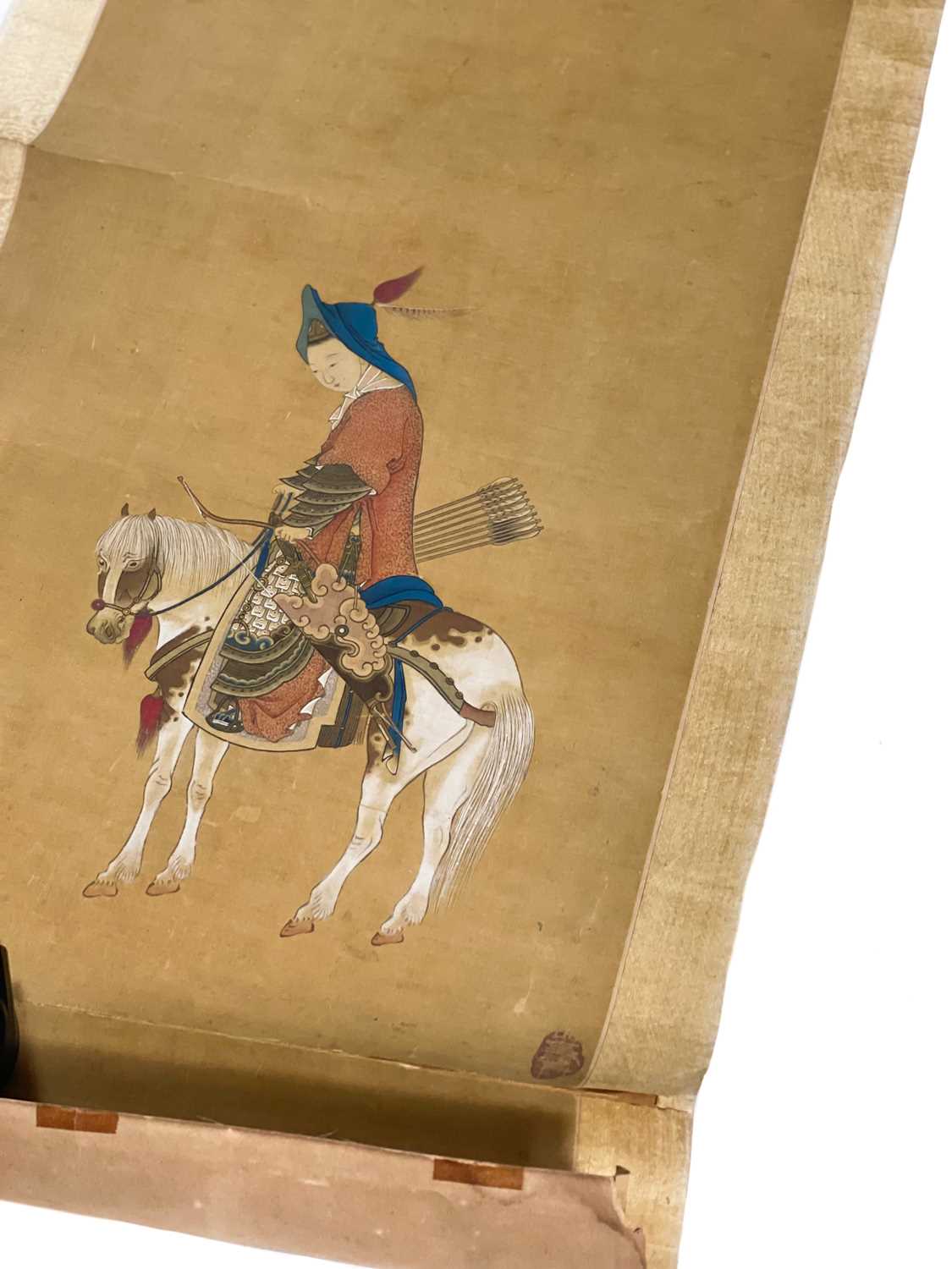 Hsiao Chen. 'FA Mu-Lan on horseback', Qing Dynasty, 19th century. - Image 3 of 11